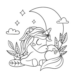 Desenhos de Kawaii Unicórnio para Colorir e Imprimir - Colorir Tudo