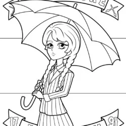 Wandinha para imprimir e colorir