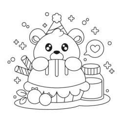 Aniversário para imprimir e colorir