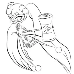 Arlequina para imprimir e colorir