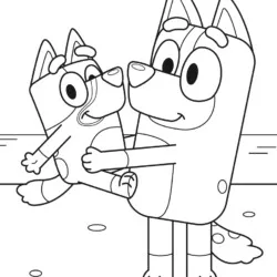 Bluey para imprimir e colorir