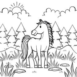 Cavalos para imprimir e colorir