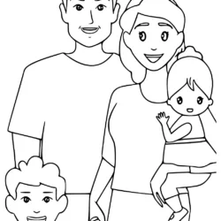 Família para imprimir e colorir