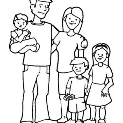 Família para imprimir e colorir