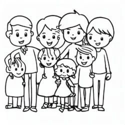 Família para imprimir e colorir