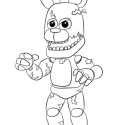 Toy Freddy - Five Nights at Freddy's 2 (desenho)  Fnaf coloring pages,  Monster coloring pages, Coloring books