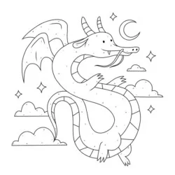 Dragão para imprimir e colorir