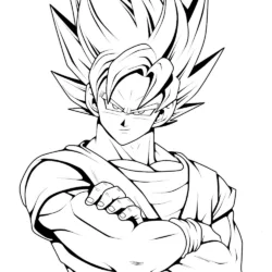 Goku para imprimir e colorir