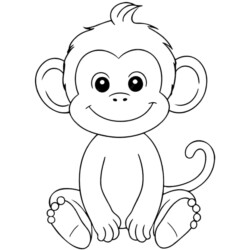 77 Desenhos de Macacos para Imprimir e Colorir com Lápis de Cor