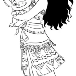 Moana para imprimir e colorir
