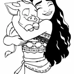 Moana para imprimir e colorir