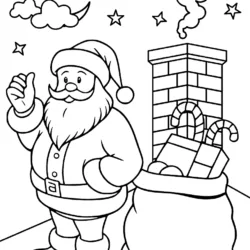 Papai Noel para imprimir e colorir