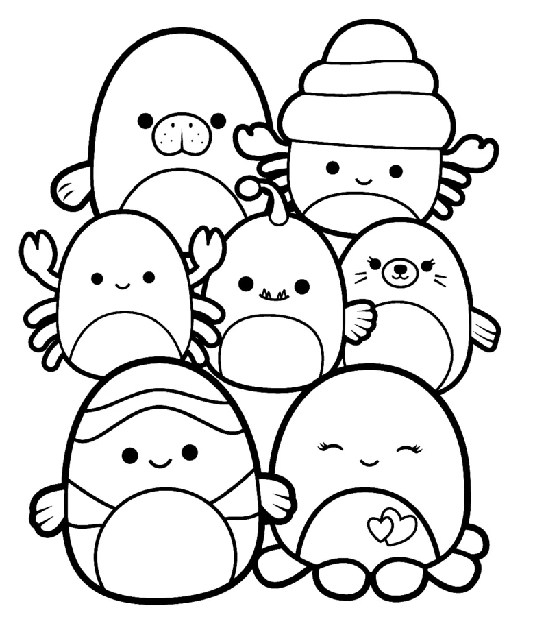 Squishmallow para imprimir e colorir