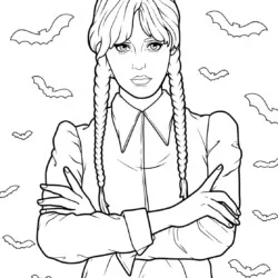Wandinha para imprimir e colorir