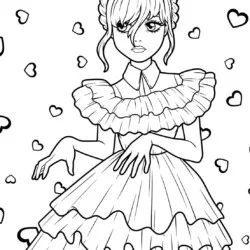 Wandinha para imprimir e colorir