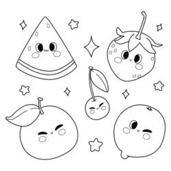 Kawaii para imprimir e colorir