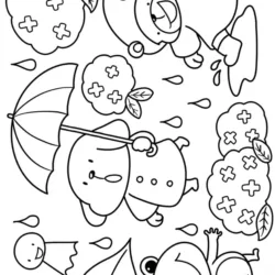 Kawaii para imprimir e colorir