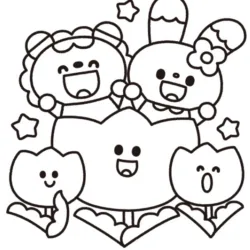 Kawaii para imprimir e colorir