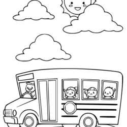 Ônibus para imprimir e colorir