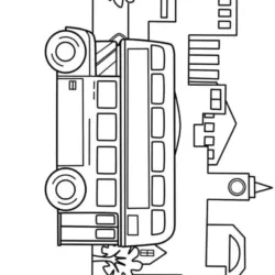 Ônibus para imprimir e colorir