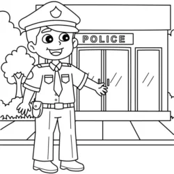 Polícia para imprimir e colorir