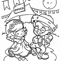 Festa junina para imprimir e colorir