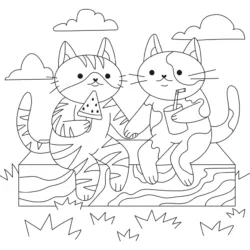 Gato para imprimir e colorir