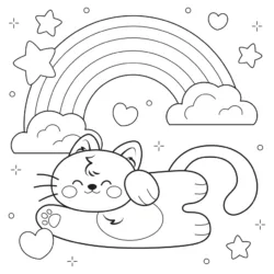 Gato para imprimir e colorir