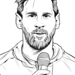 Messi para imprimir e colorir