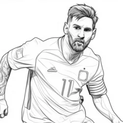 Messi para imprimir e colorir