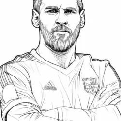 Messi para imprimir e colorir
