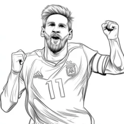 Messi para imprimir e colorir