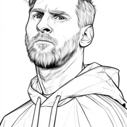 Messi para imprimir e colorir