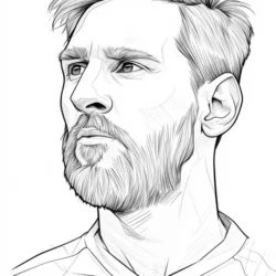 Messi para imprimir e colorir