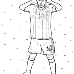 Messi para imprimir e colorir
