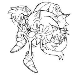 Sonic para imprimir e colorir