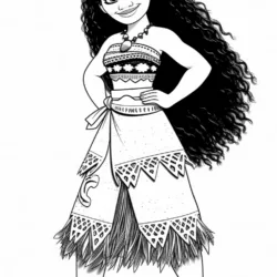 Moana para imprimir e colorir