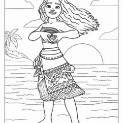 Moana para imprimir e colorir