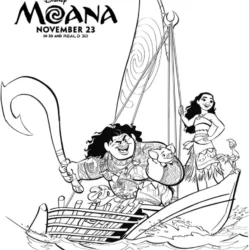 Moana para imprimir e colorir