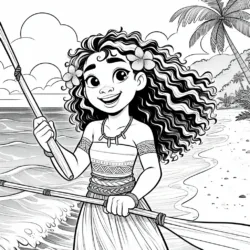 Moana para imprimir e colorir
