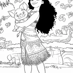 Moana para imprimir e colorir
