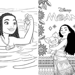 Moana para imprimir e colorir