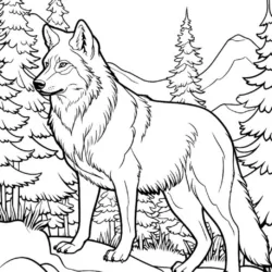 Lobo para imprimir e colorir