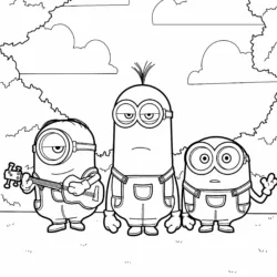 Minions para imprimir e colorir