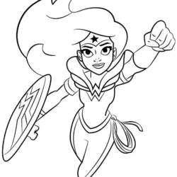 Mulher-maravilha para imprimir e colorir