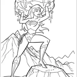 Mulher-maravilha para imprimir e colorir