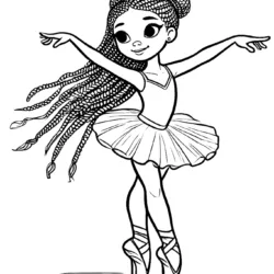 Bailarina para imprimir e colorir