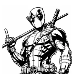 Deadpool para imprimir e colorir