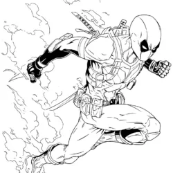 Deadpool para imprimir e colorir