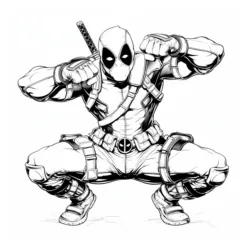 Deadpool para imprimir e colorir